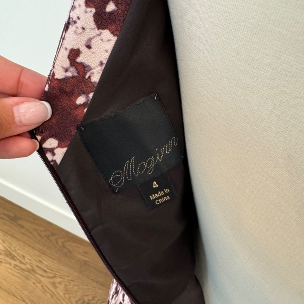 Burgundy & Cream McGinn Dress - Size 4 - Picture 8 of 9